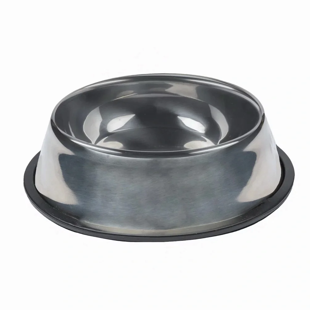 NWT SportPet Silver Stainless Steel Non-Skid Pet Bowl